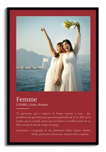 Poster Définition Personnalisé: Épouse - Offrez un Souvenir Unique!