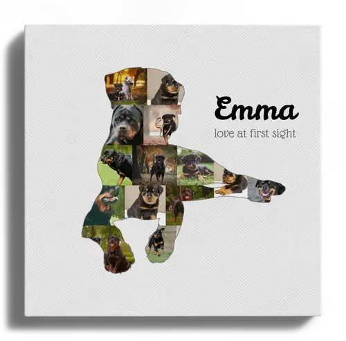 Collage Photo Silhouette Rottweiler - Créez un Souvenir de Votre Chien