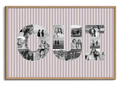 Collage photo JA fiançailles personnalisée