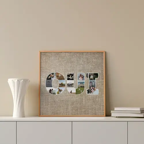 Collage photo JA fiançailles personnalisée