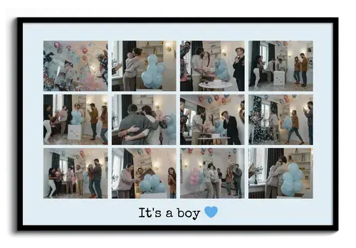 Modèle baby shower en collage photo