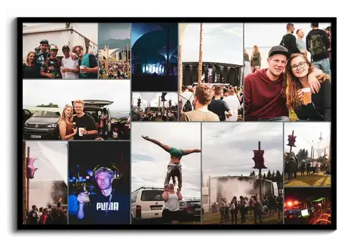 Collage photo festival avec texte