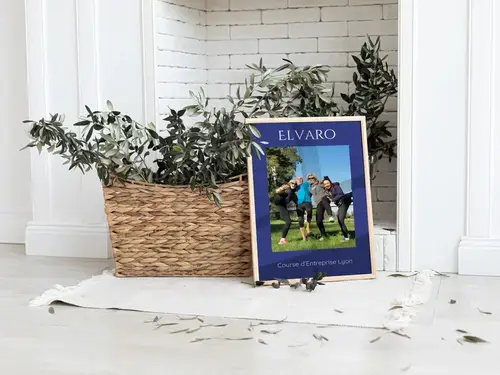 Modèle course d’entreprise en collage photo