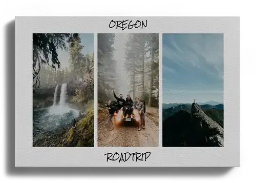 Collage photo road trip avec texte