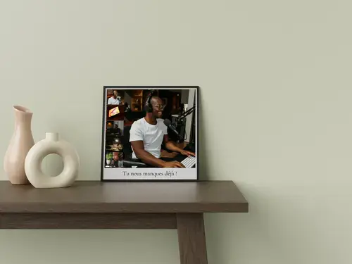 Collage d’adieu collègues avec texte central