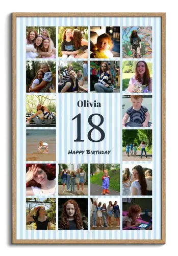 Collage anniversaire 18 ans avec texte