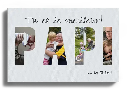 Collage photo PAPI en verre acrylique – Personnalisez le cadeau pour grand-père