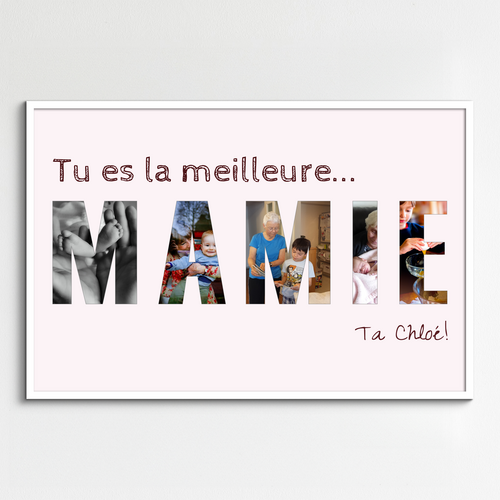 Collage photo personnalisée 'OMA' cadeau anniversaire enchantez votre grand-mère