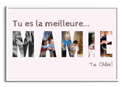 Collage photo MAMIE 13 photos – Personnalisez et offrez un cadeau d'anniversaire unique