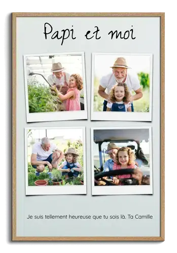 Collage photo Polaroid pour Papi - créez un cadeau personnalisable