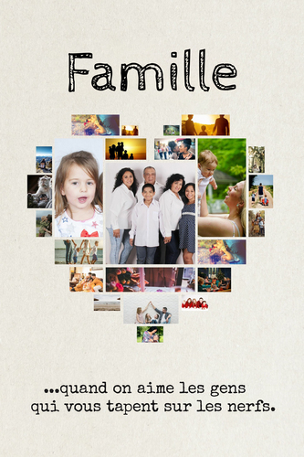 Collage Coeur Famille Personnalisée - Cadeau Amusant