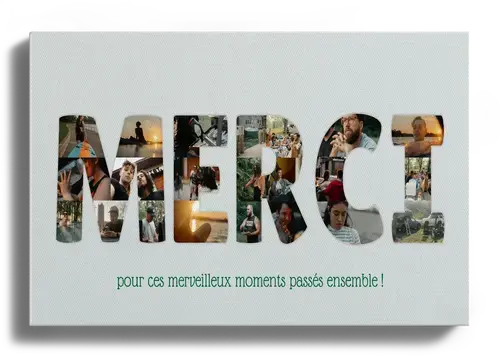 Collage "MERCI" personnalisée en photos