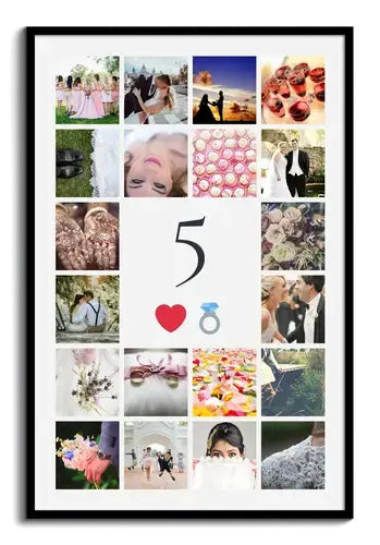 Créez votre collage photo chiffre 5 – 5 ans: noces de bois, couple, anniversaire Créez votre collage photo chiffre 5 – 5 ans: noces de bois, couple, anniversaire