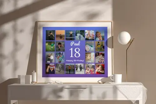 Collage photo chiffre 18 - anniversaire, majorité