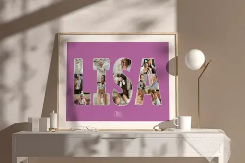 Collage Prénom Enfant avec Photos "6 Mois"