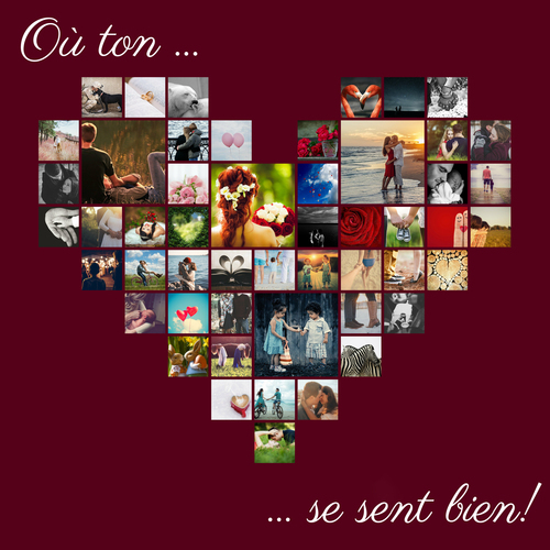 Créez votre Collage Cœur Émotionnelle avec Photos et Texte Personnalisé