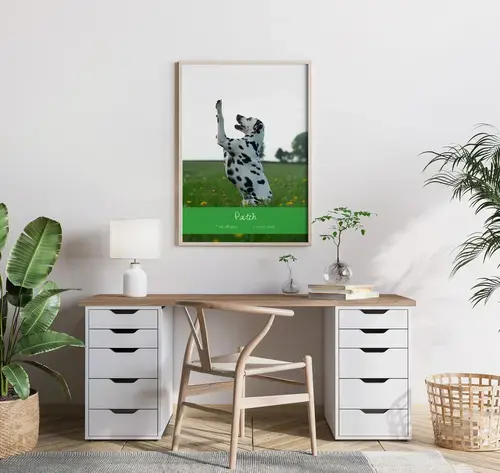 Collage 1 photo hommage pour chien, cadre ovale