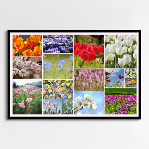 Créez votre collage photo fleurs de printemps – tirage premium