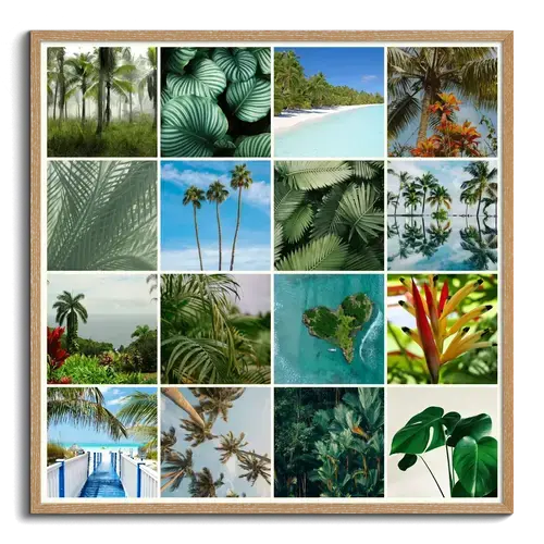 Collage Premium: Plantes tropicales et fleurs