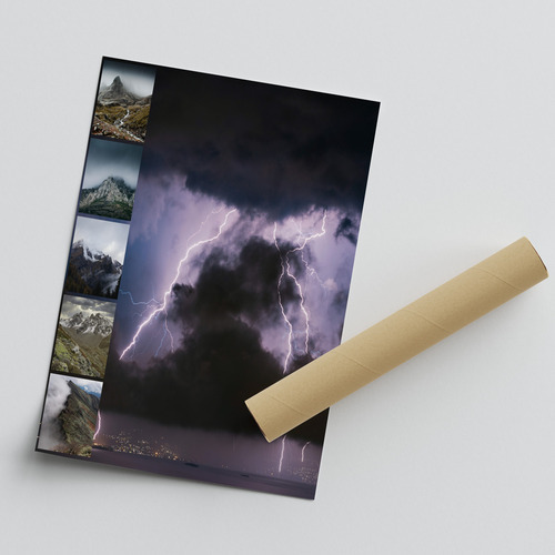 Créez votre collage photo de phénomènes météo: brouillard et orages - Impression premium