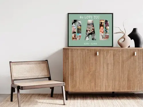 Collage Photo "On t'aime Papa" personnalisée