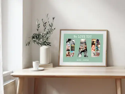 Collage Photo "On t'aime Papa" personnalisée