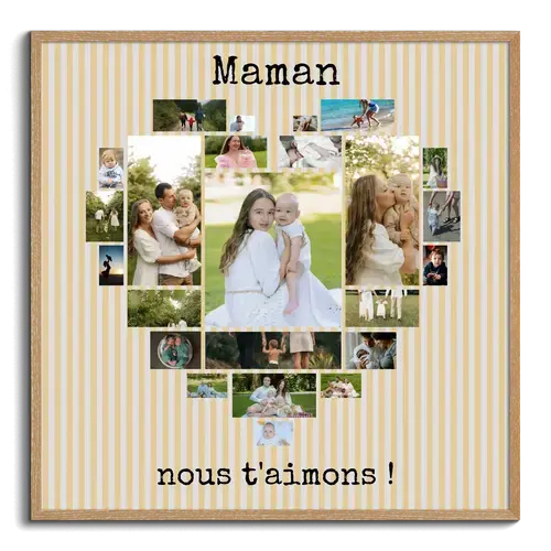 Cadeau personnalise pour Maman Photos en coeur avec message MAMA NOUS T AIMONS