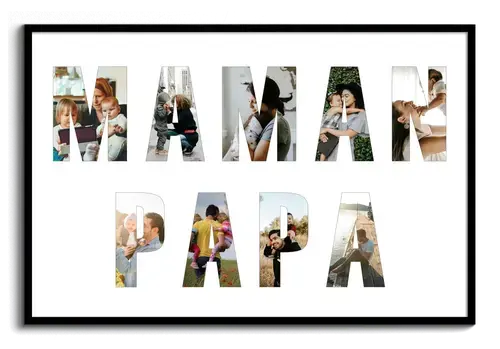 Collages photo Maman, Papa, Mamie, Papi (lettres)