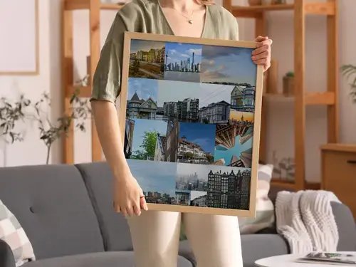 Collage de photos de voyage: villes & monuments