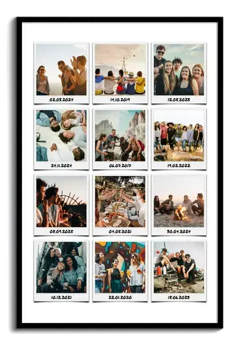 Amis en Collage Polaroid avec Texte