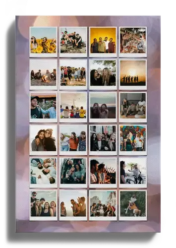 Amis en Collage Polaroid avec Texte