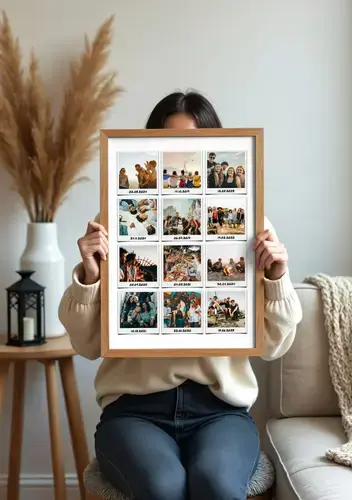 Amis en Collage Polaroid avec Texte