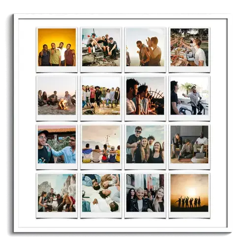 Amis en Collage Polaroid avec Texte