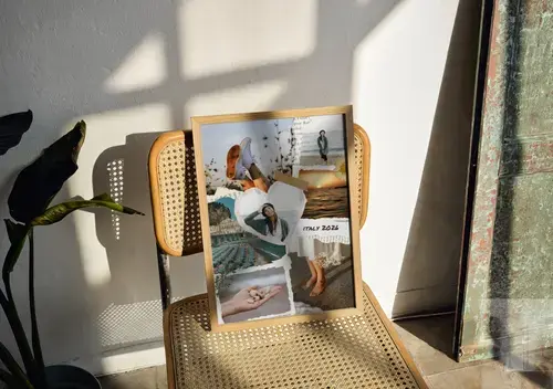 Collage photo scrapbooking voyage