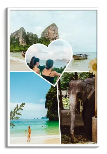 Collage scrapbook épuré de voyage