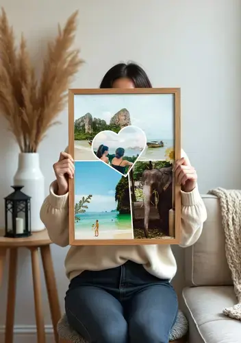 Collage scrapbook épuré de voyage