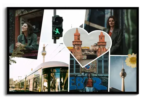 Collage scrapbook épuré de voyage