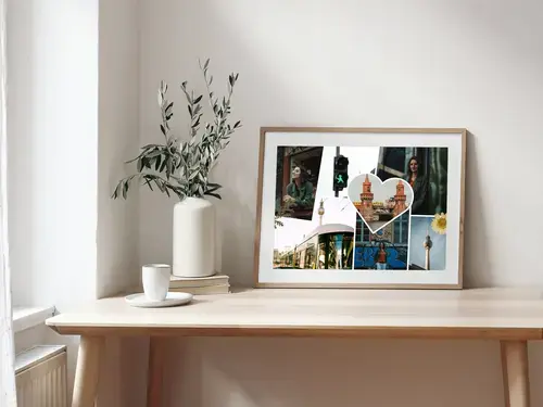 Collage scrapbook épuré de voyage