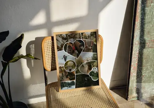 Collage scrapbook épuré de voyage