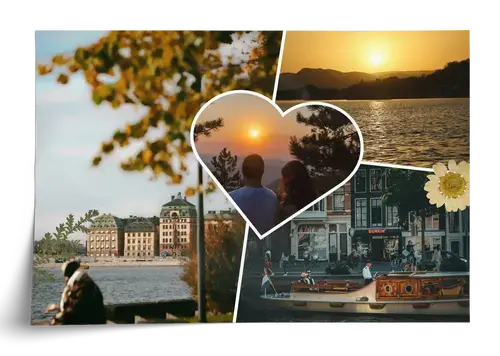 Collage scrapbook épuré de voyage