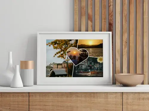 Collage scrapbook épuré de voyage