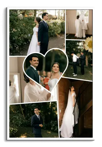 Collage scrapbooking mariage style épuré