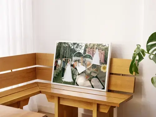 Collage scrapbooking mariage style épuré