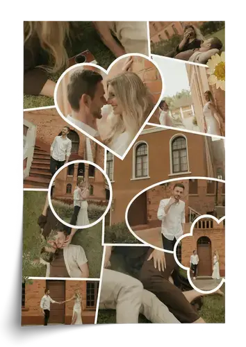 Collage scrapbooking mariage style épuré