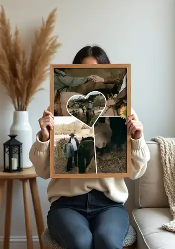 Collage photo scrapbook épuré moments