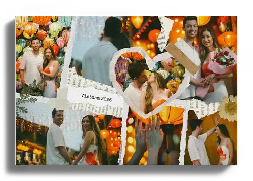 Collage photo scrapbooking voyage