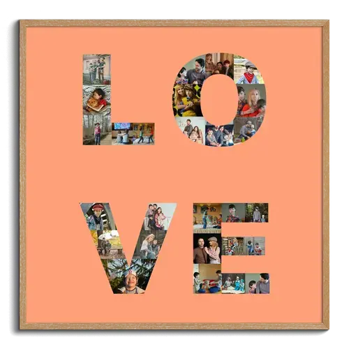 Collage Photo LOVE Personnalisée pour Cadeaux Romantiques