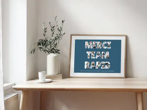 Collage photo personnalisée "MERCI ÉQUIPE RAPID"