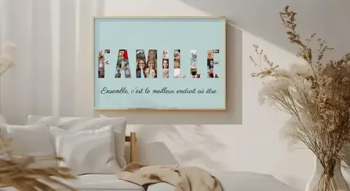 Collage personnalisée "FAMILLE" photos