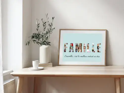 Collage personnalisée "FAMILLE" photos